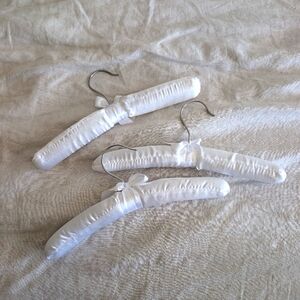 Edgehill Collections White Satin Hanger Set of 3 for Children baby clothing
